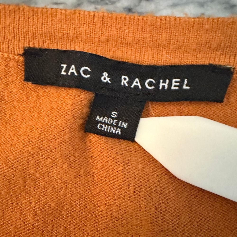 Zac & Rachel Women's Burnt Orange Long Sleeve Crew Neck Sweater Size Small - Picture 3 of 3